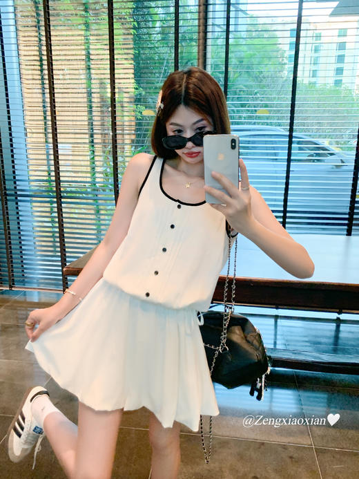 <曾小咸推荐>现货秒杀 ！微信超特价！休闲通勤白色撞黑色边高腰连衣裙 日常189.99 立减90 秒杀99.99！！ 商品图12