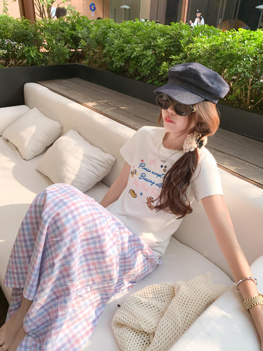 <曾小咸推荐>现货秒杀！微信超特价！百搭白色字母绣花宽松圆领短袖T恤 日常119.99 立减64 秒杀55.99！ 商品图10