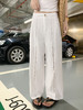 <曾小咸推荐>蕾丝白色高腰休闲阔腿裤女夏季薄款 商品缩略图6
