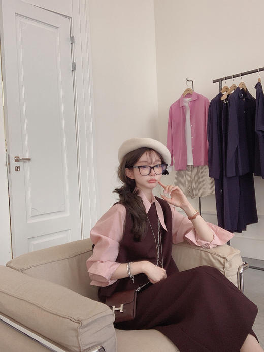 金蘑菇菇 通勤审美取向 衬衫三件套/高智感休闲小白花 商品图7