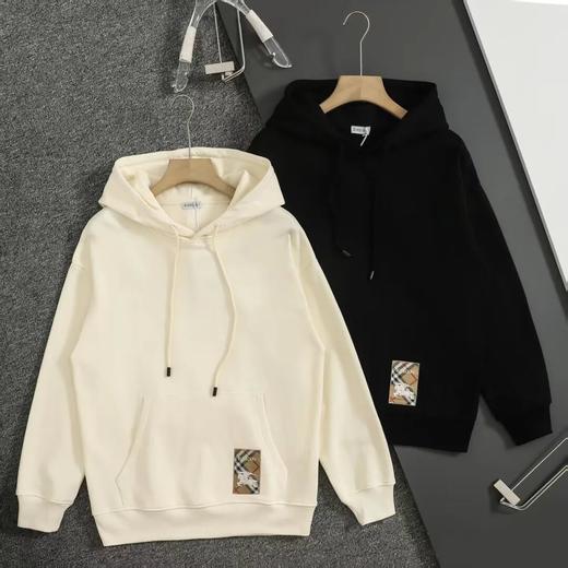 BUR秋冬情侣款贴布刺绣立体战马连帽卫衣 商品图0