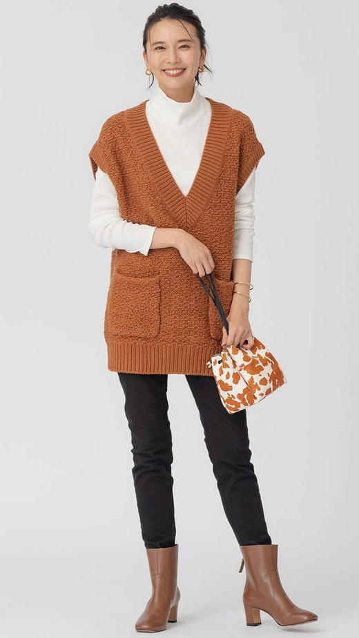 23区日系春季通勤羊毛棉混纺圆领无袖毛衣针织背心马甲商场同款 商品图3