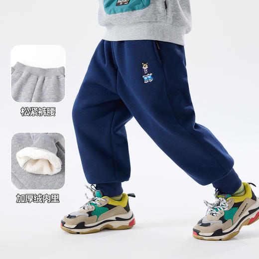 【热卖经典】嘟嘟家童装男童加绒运动裤冬装女童裤子儿童休闲裤潮 商品图3