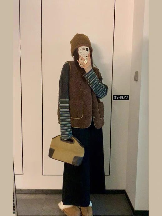 老米优品🎈3-5天！秋冬叠穿层次感神器《兔毛绒假两件打底tee 》小怪兽刺绣把可爱和质感焊死~~T250925A 商品图5