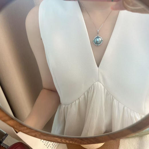 甄珠贝 出口外贸订单 海水马贝吊坠 强光，基本无暇或微微瑕 万能吊坠头 精致感满满的合金配件（不含925银链） 商品图7