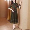 贵夫人品牌妈妈装夏季新款高端真丝香云纱中式旗袍上衣半身裙套装 商品缩略图2