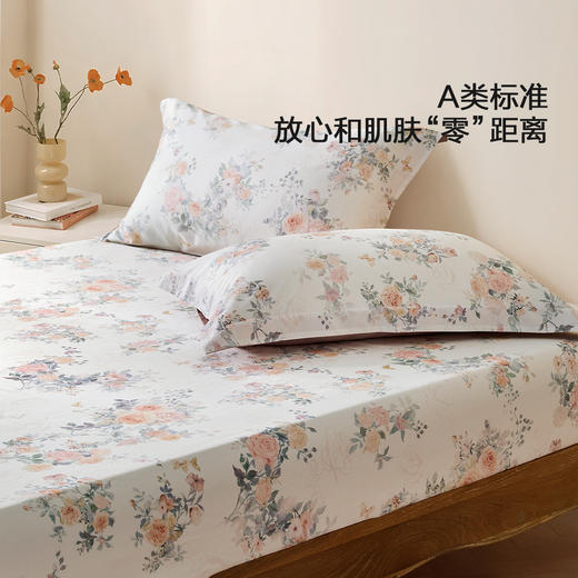 水星家纺A类天丝棉床笠棉柔亲肤花鸟雅集床上用品床笠严选 商品图3
