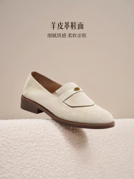 【云粉节】 【拔佳】BF楼Bata乐福鞋女2026春款英伦羊皮通勤软底一脚蹬ATA37AA6 商品图2