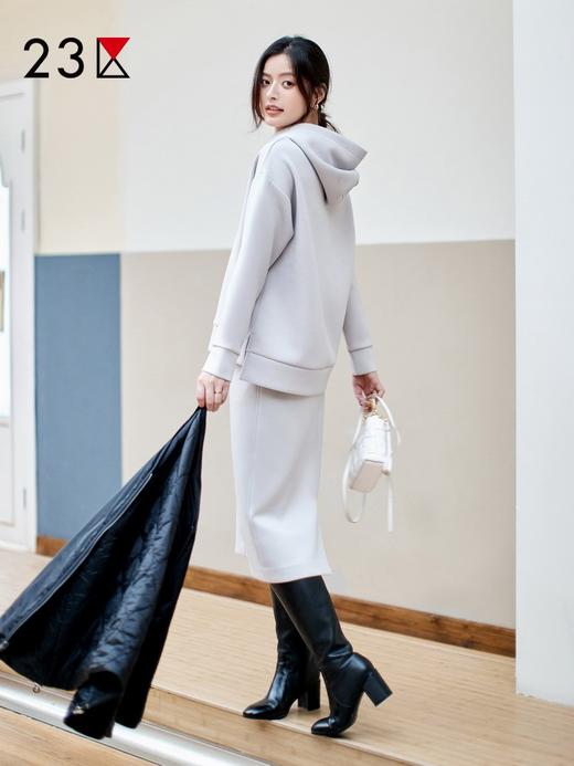 23区日系秋冬季通勤职业混纺空气棉直筒一步半身裙铅笔裙商场同款 商品图2