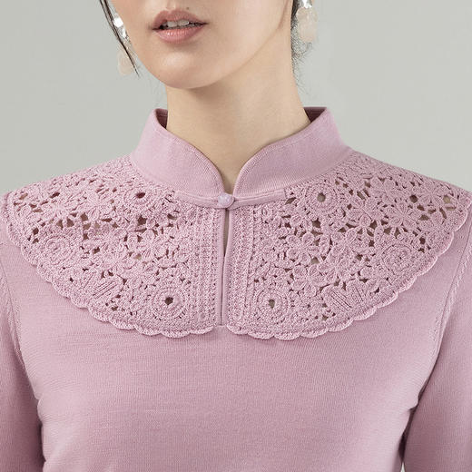 【林栖设计小店】【手工钩花】（现货）绵羊毛毛织上衣云肩国风2025秋冬新款毛衣女1954067 商品图3