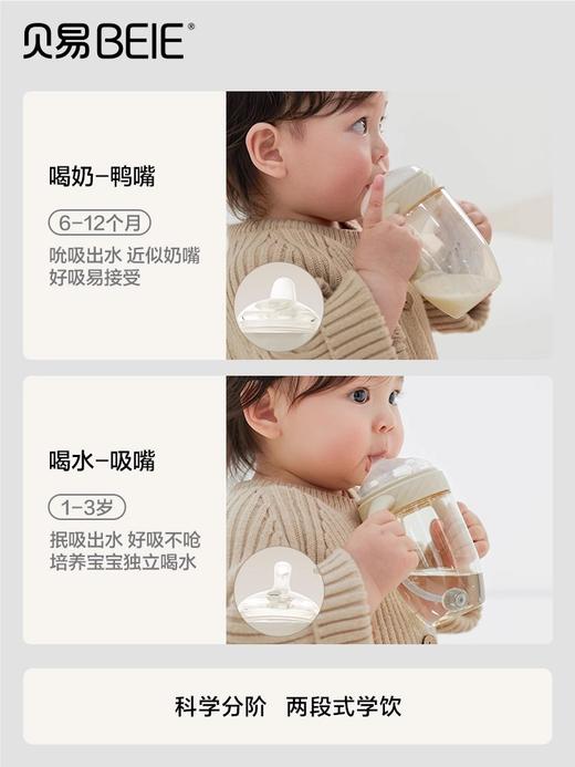 贝易学饮杯鸭嘴杯宝宝喝水杯成长杯婴幼儿吸管奶瓶6个月以上防呛【下单送鸭嘴+奶瓶刷，还可+1元参加换购奶嘴活动】 商品图5