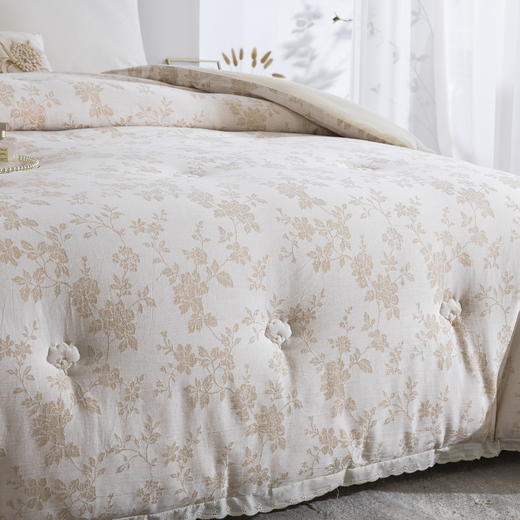 松植屋秋冬双人麻理棉花被 100%新疆长绒棉填充 蓬松透气 商品图3