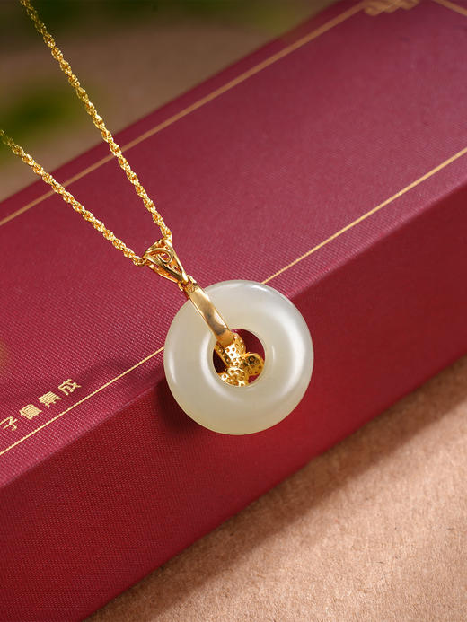 子佩集S925银【心蝶】和田玉套链项链【WSB6954】平安扣2509 商品图4