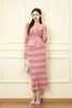 ANSUABEL 粉色渐变针织开衫半裙套装 18735 商品缩略图0