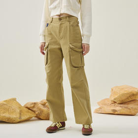 谜底直筒裤长裤2025冬季新品可调节腰立体口袋工装裤女254MK1628