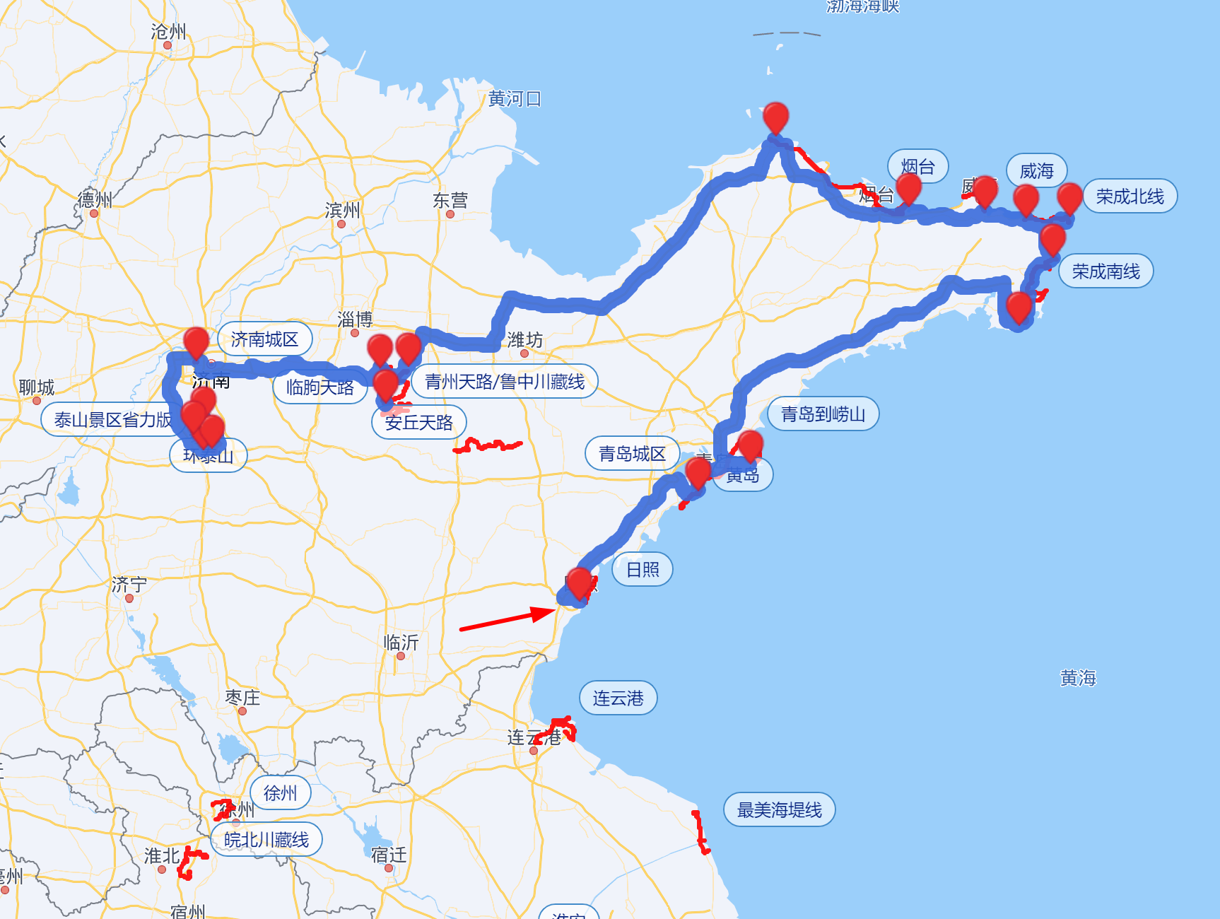 山东大环线 8-10日游 玩法说明