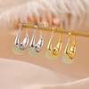【明月弯弯】S925纯银镀金和田玉弯管月牙耳环【CW-EJ00527】 商品缩略图2