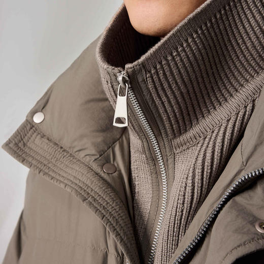 墨麦客男装毛织立领中长款男士羽绒服2024冬季新款鸭绒保暖外套。 商品图2