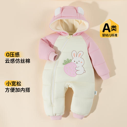 【卡通立体造型哈衣】冬新款婴童夹棉连体衣连帽防风加绒保暖爬服ZB4EL011 商品图3