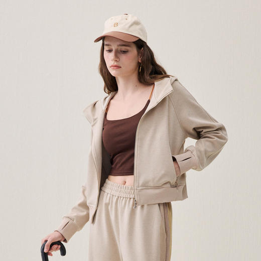 谜底连帽卫衣开衫长袖2025冬季新品柔软双开拉链绣花女254MV1682 商品图1