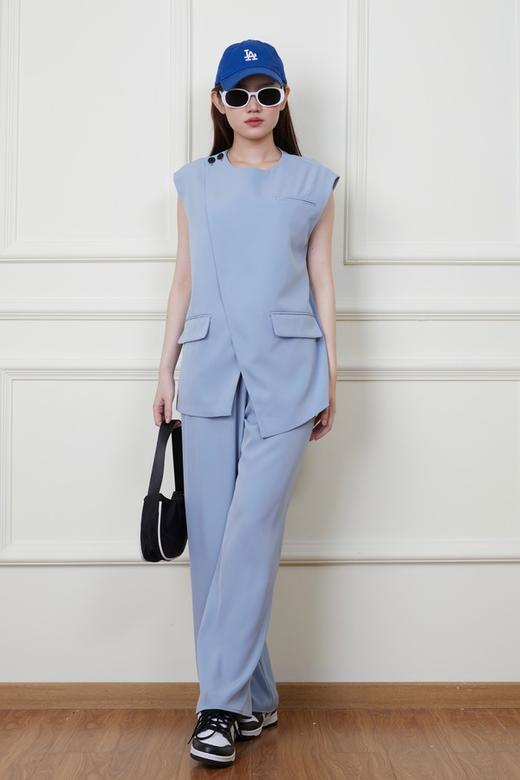 Kai & Kiera 极简不对称西装马甲长裤套装 18697 商品图1