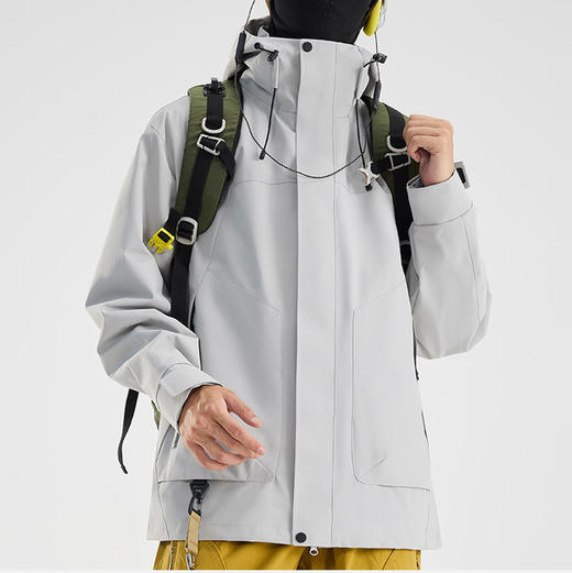 半身缘男装 冬季两件套户外防风防水三合一羽绒可拆卸冲锋衣254212U010610141 商品图0
