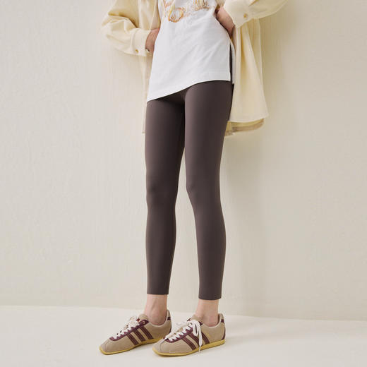 谜底九分瑜伽裤2025年冬季新品高弹力保暖高腰运动裤女254MK1679 商品图1