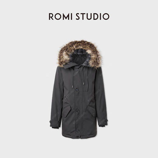 ROMI STUDIO“棕标系列*防风雨连帽派克高克重95白鹅绒服RWCWWG5976 商品图0