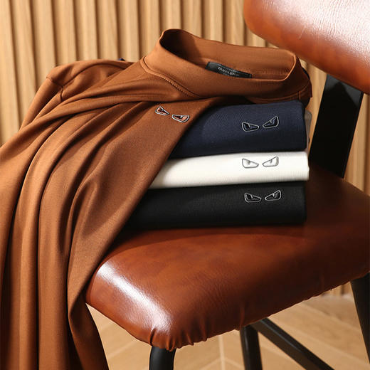 恶魔眼！撤柜黑标铜氨水柔棉羽毛蛋白长袖T！秋冬320g磅长袖T恤打底衫男！ 商品图0