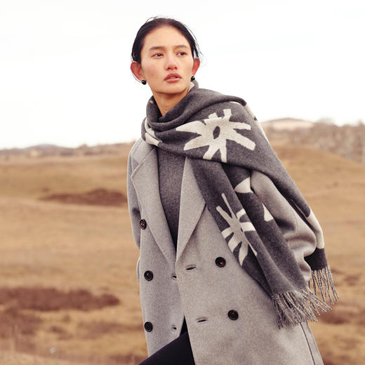 东黎 • 山羊绒女士秋季古老岩画流苏围巾 5603 商品图1