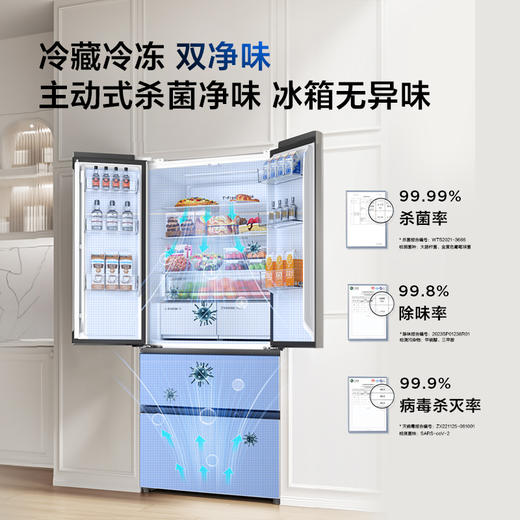 TCL 532升T9 Pro法式多门四开门双系统双净味超薄零嵌入式底部散热冰箱 R532T9-DQS 商品图4