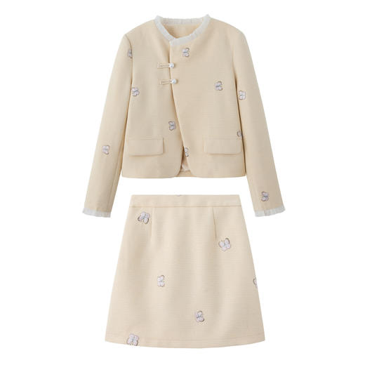 HR YJLY8616重工刺绣亮片小香法式套装两件套 商品图4