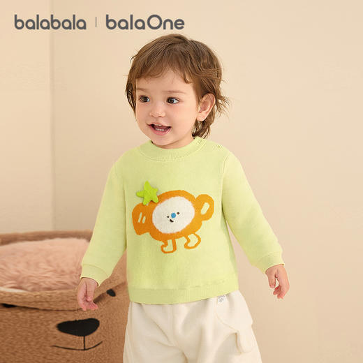 巴拉巴拉balaOne宝宝毛衣婴儿线衫男童2025新款冬装女童毛衫内搭 商品图2