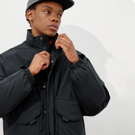 714street多口袋半高领防风棉服男2025冬季宽松防水工装棉衣外套 商品图0