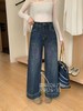12.12错过没有！清货不退【爆款牛仔】2025秋季新品～2673宽边刺绣牛仔阔腿裤-喜出 商品缩略图1