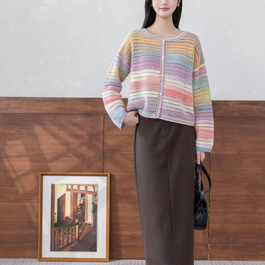 苏苏姐家雨松开衫手工diy钩针编织段染羊毛线毛线团上衣材料包 商品图2