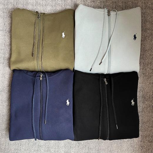 可扫码 高品质PL小马刺绣连帽卫衣男开衫外套拉链卫衣开衫男 商品图2