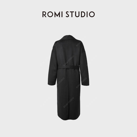 ROMISTUDIO“国王的礼物”100支澳毛细密双面呢黑大衣RWCWWG5647 商品图1