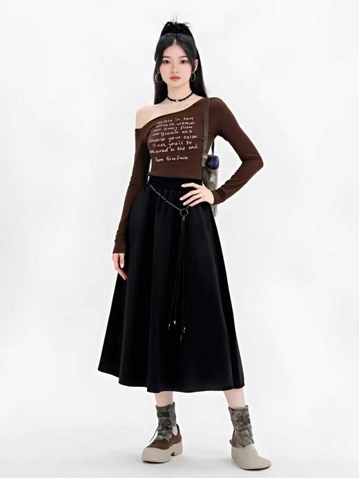 【秋上新】2025新品6935麂皮绒有口袋品质半身裙-喜出 商品图3