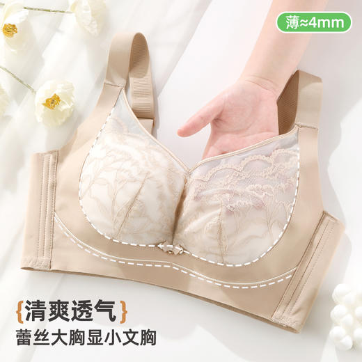 雅黛俪大胸显小显瘦女士文胸反重力提拉收副乳性感蕾丝内衣 商品图1