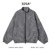 SDSA秋冬新款痞帅男装潮牌撞色满印字母拉链立领夹克百搭时尚外套 商品缩略图0