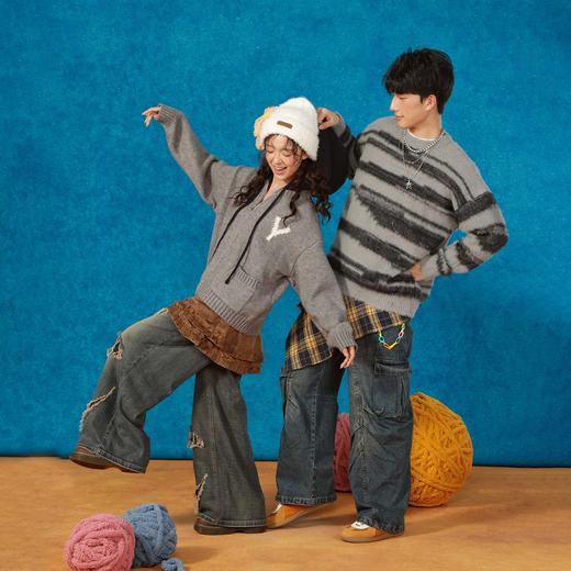 潮流条纹套头毛衣-纪念日百货门店同款166196066 商品图3