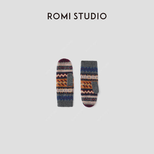 ROMI STUDIO“温暖呵护”费尔岛提花浓郁色彩保暖手套 RWCAPZ5359 商品图1