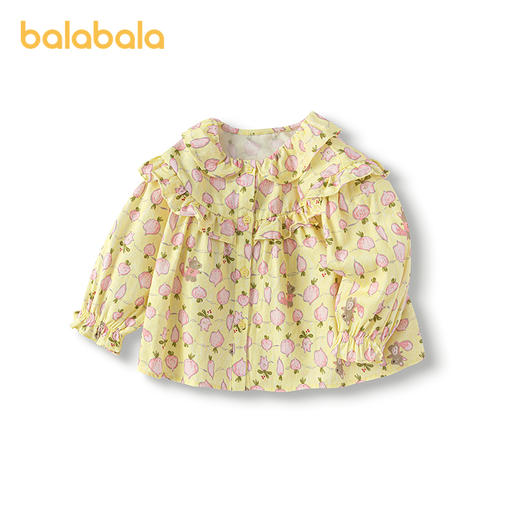 巴拉巴拉童装宝宝长袖衬衫纯棉印花上衣女童秋装2025新款甜美时尚 商品图4