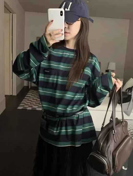 miu的配色都太喜欢了！敲显白的miu家条纹长袖T恤！ 商品图2