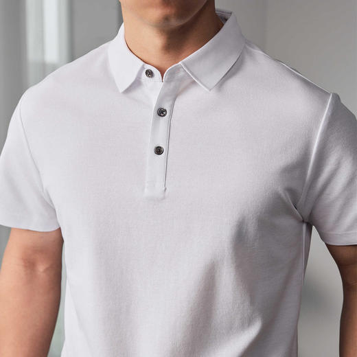 墨麦客男装纯色基础抗菌短袖polo衫男士2025春季新款翻领t恤男薄 商品图2