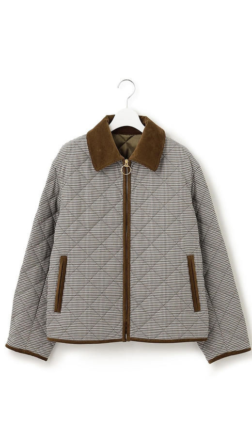 23区日系秋冬季通勤宽松版千鸟格短款棉衣休闲拉链棉服商场同款 商品图2