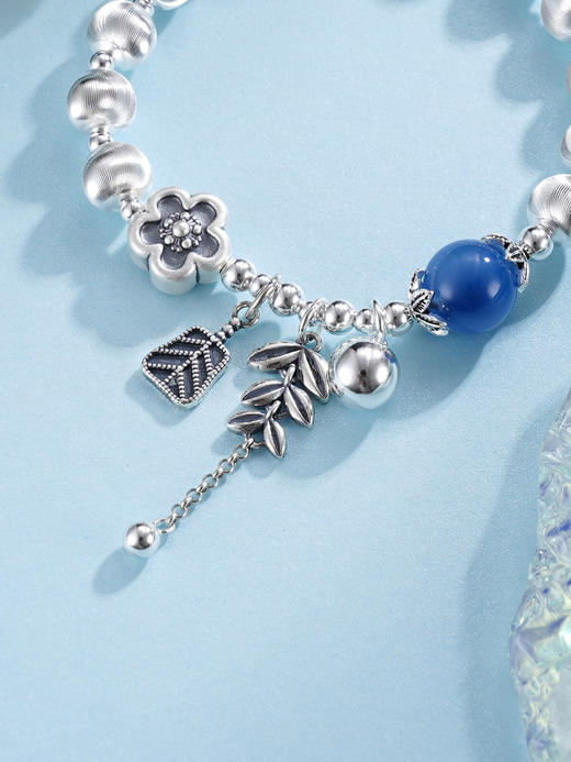 子佩集S925银【蓝海花语】手串【TSB0001-40】纯银手链糖心玛瑙花朵麦穗2509 商品图6