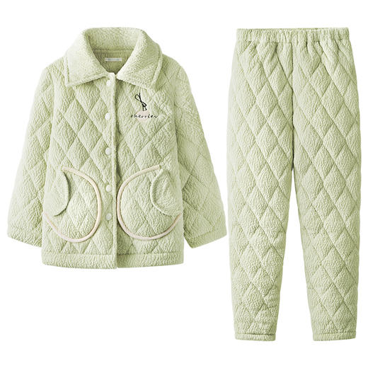 【三层夹棉 加厚保暖】爱帝女士冬季棉服可外穿保暖家居服套装 商品图8