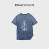 ROMI STUDIO“航海记述”特染竹节棉复古蓝印花短袖T恤RWCAST6257 商品缩略图1